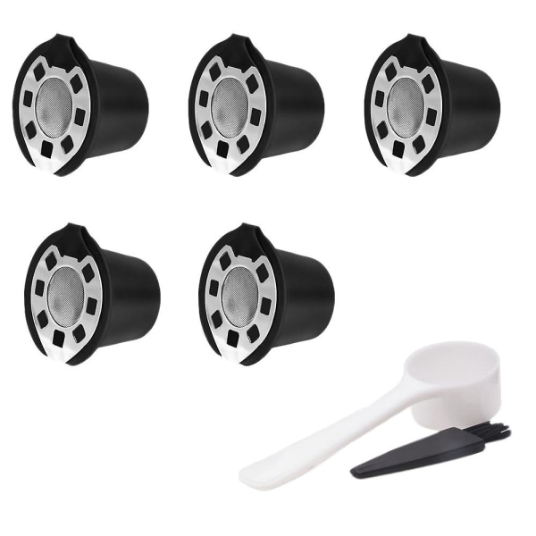 5 stk Genanvendelige Kapsler til Kaffe Dripper Kurv Kop Kaffebar Kaffe Filter i Rustfrit Stål