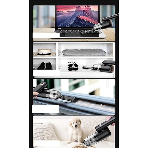 Foldbar Mini Bilsuger Ledningsfri Opladning 8000pa 7 Tommer Håndholdt Støvsuger 30 Minutters Kørsel Bærbar Håndholdt V