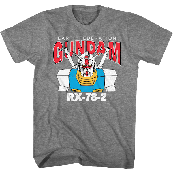 Graphite Heather Earth Federation Gundam T-shirt M