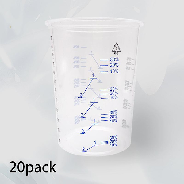 20 st Plast Engångsblandningskoppar Mätkoppar Resin Epoxy Hällning 600ml