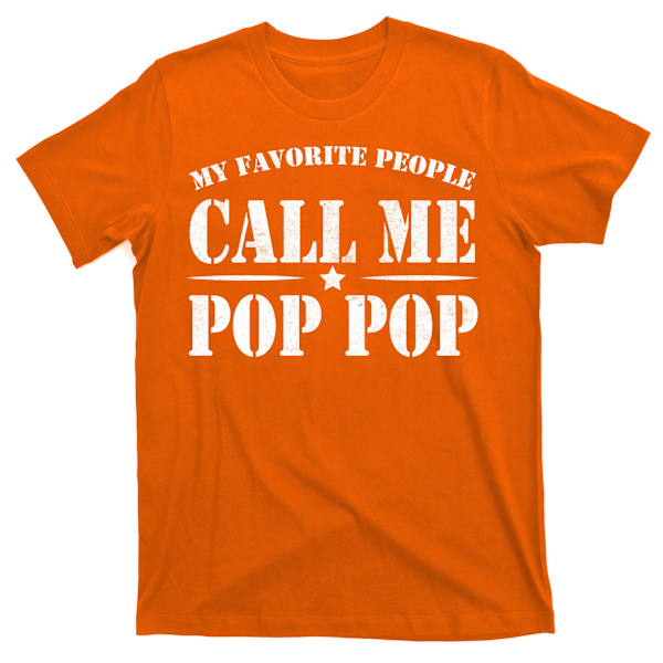 T-skjorte med teksten \"Mine favorittfolk kaller meg Pop Pop\" M