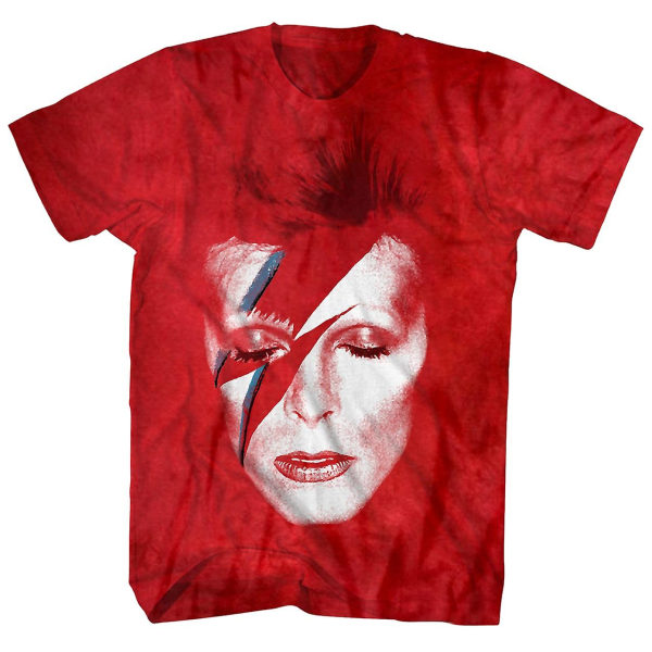 David Bowie T-shirt Aladdin Sane Röd Blixt Tie Dye David Bowie T-shirt S