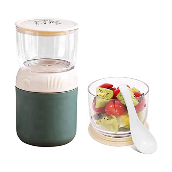 Havregrynskopp 400ml + Havregryn 300ml med sked 2 i 1 praktisk yoghurtkopp havregryn isolerad