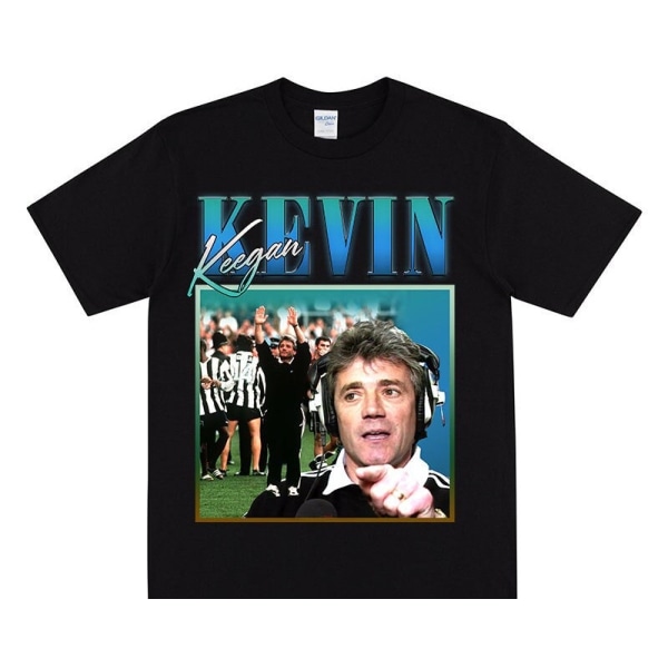 KEVIN KEEGAN Homage T-shirt för Newcastle supportrar Black M