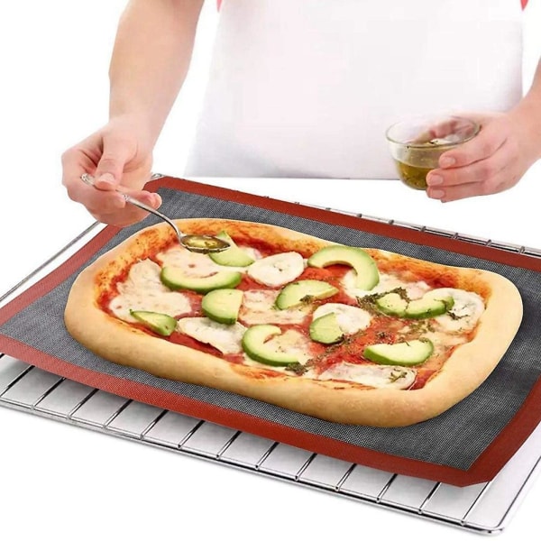 4 st Silikon Bakformar, Icke-klibbiga Ugnsfodrar Perforerade Nätmattor, Bakning Bröd Kakmattor, D