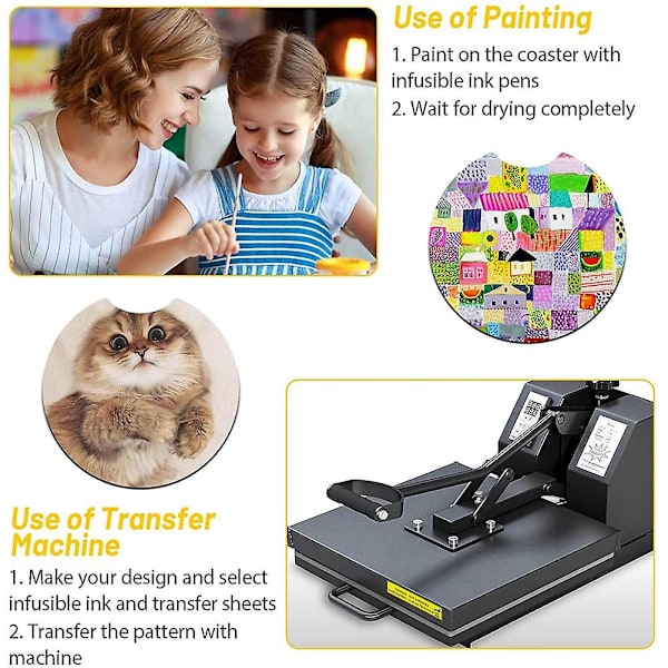 120 stk sublimeringsblanke bilcoaster 2,75 tommer 5 mm bilcoasterblanker for sublimering
