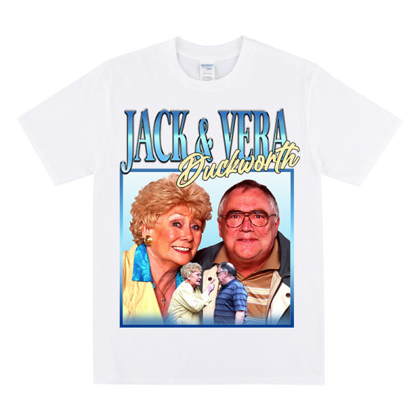 JACK & VERA DUCKWORTH Hyldest T-shirt Til Corrie Fans White S