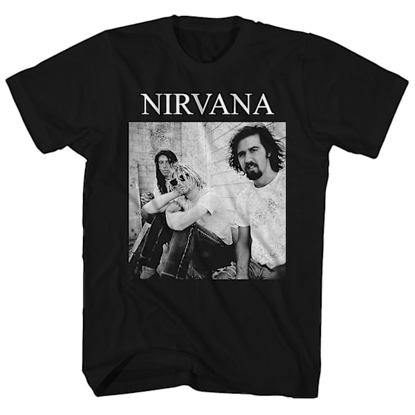 Nirvana T-skjorte Svart & Hvit Gruppefoto Nirvana T-skjorte M