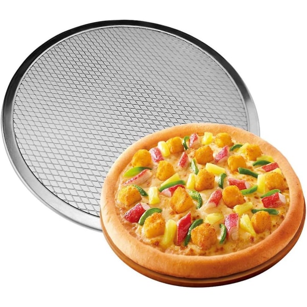Pizzaskärm i aluminium Pizzapanna Nät Pizzabakform Crispy Pizzabaknät (28cm) (d-b2) 43.2CM