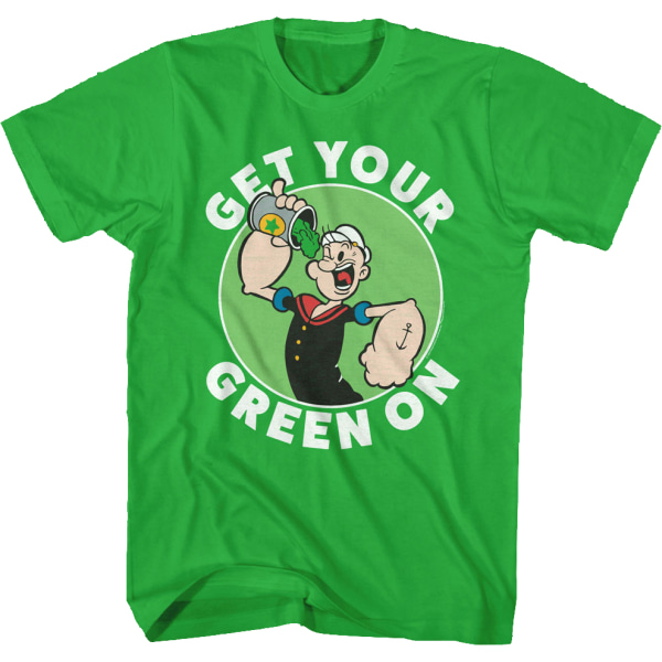 Få din Green On Popeye T-shirt XXL