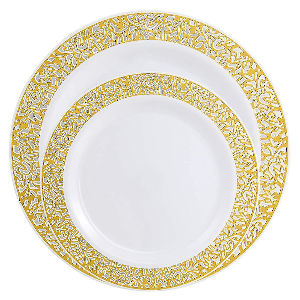 Guld Engangs Tallerkener Fest Hjem Salat/Dessert Tallerken 7.5\"