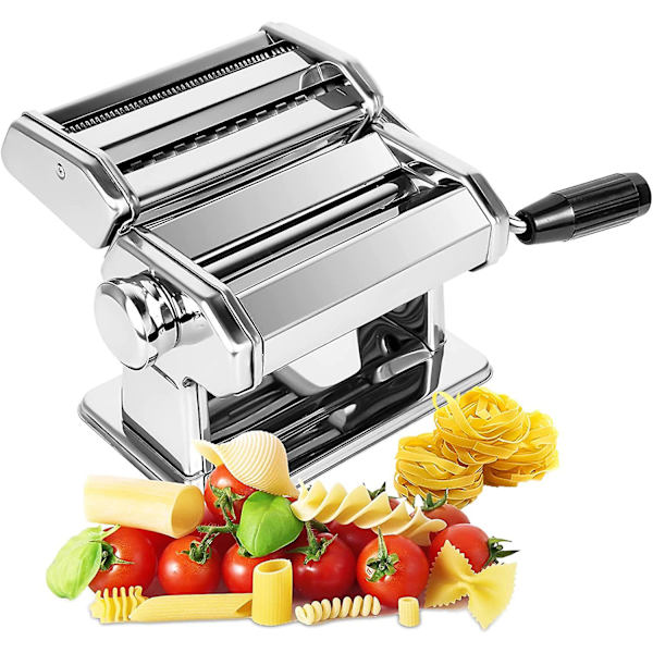 Manuel Frisk Pasta Maskine, 7 Tykkelser, 403 Rustfrit Stål Til Tagliolini Fettucine Lasagna Ravioli Spaghetti (7 Tykkelser)