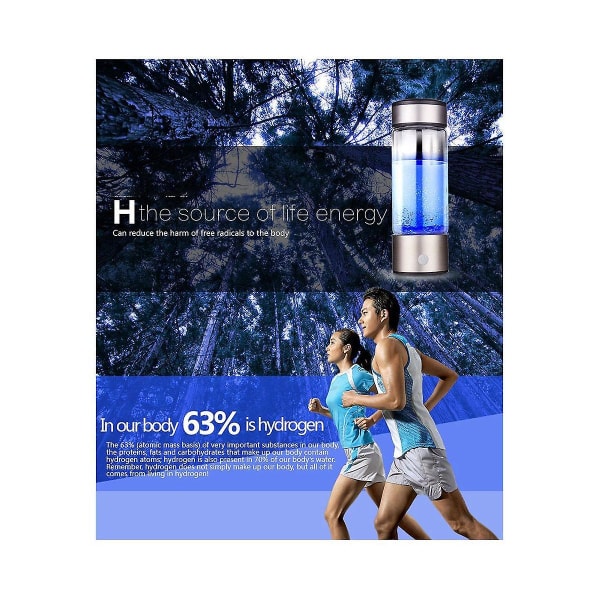 Titanium Portable Hydrogen Water Cup Vattenjonisator/Generator Super Antioxidant eller Ph Hydrogen