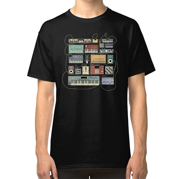 Elektronisk musiker Synthesizer og Drum Machine Dj T-shirt XXXL