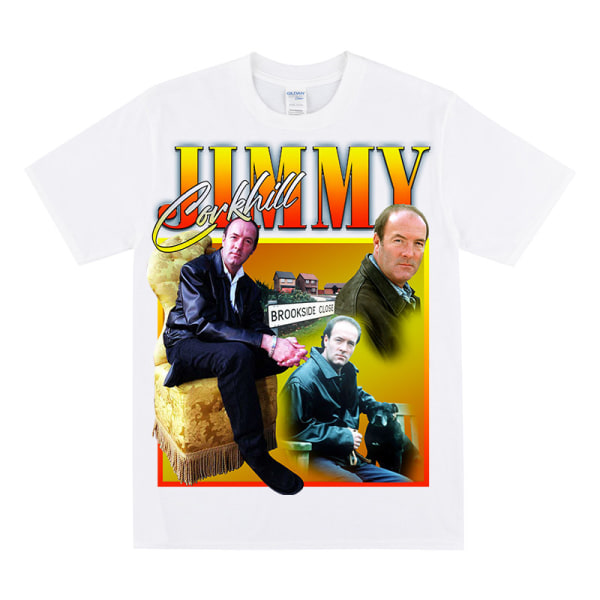 JIMMY CORKHILL Homage T-shirt Til Brookside Fans White M