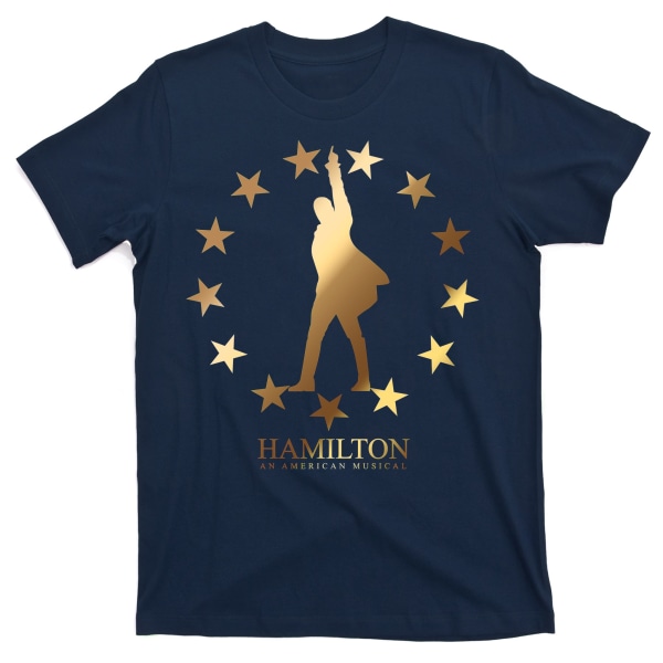 Hamilton En Amerikansk Musical Gyldne Stjerner T-shirt XXL