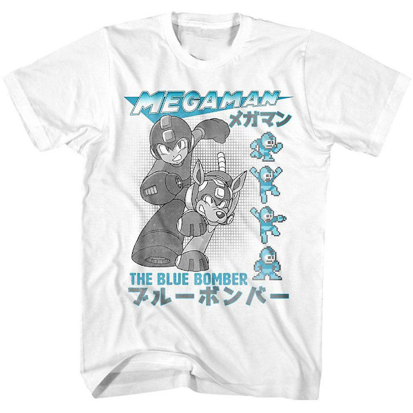 Mega Man Blå Bomber T-skjorte M