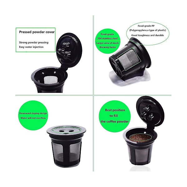 Ninja Dual Brew Återanvändbara K-Cup Kaffe Filter Påfyllningsbara Kaffe Pods Kompatibla med Ninja CFP3