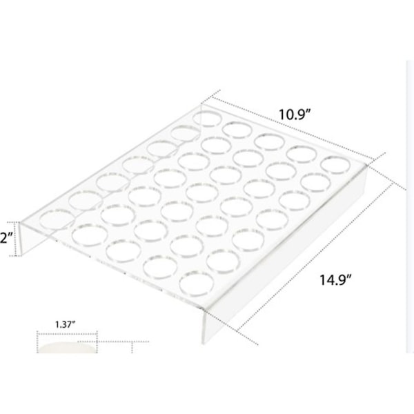 2 pakker med 35-spor plattformsoverflate kaffekannebrakett k-kopp oppbevaringsbrett gjennomsiktig akryl kaffekanne