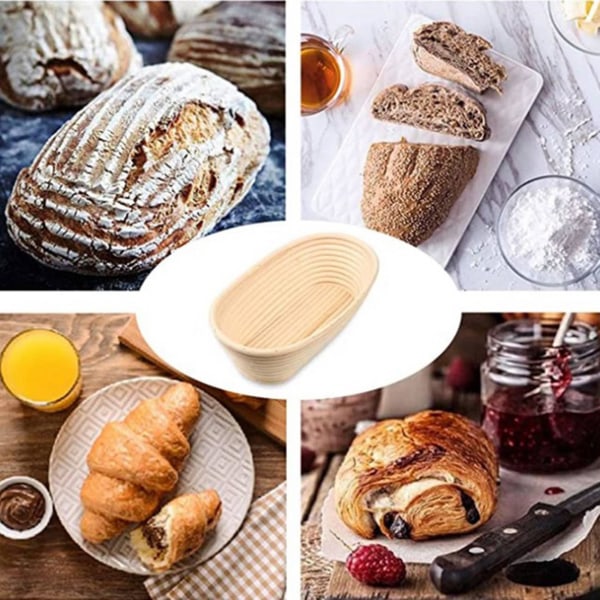 2 sett Brødhevingskurvsett Surdeig Inngangskurv Deigskrape Deigformer Baking Brød 10
