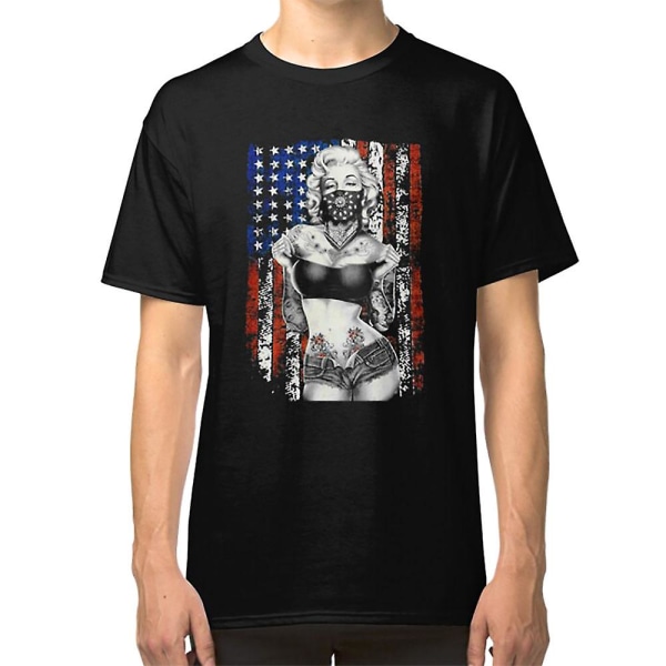 Marilyn Monroe Amerikansk Stående Bandana T-skjorte M