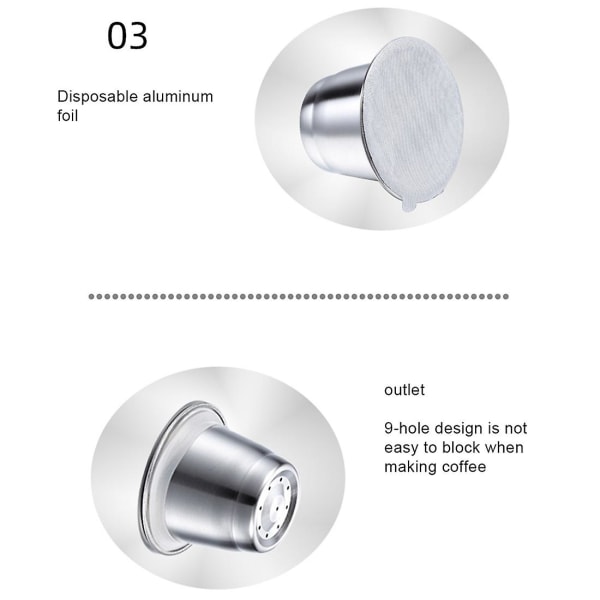 4 stk. Rustfritt Stål Fyllbare Kaffe Kapsler Kaffe Filter Gjenbrukbare Kaffe Pods Gjenbrukbar Cafe