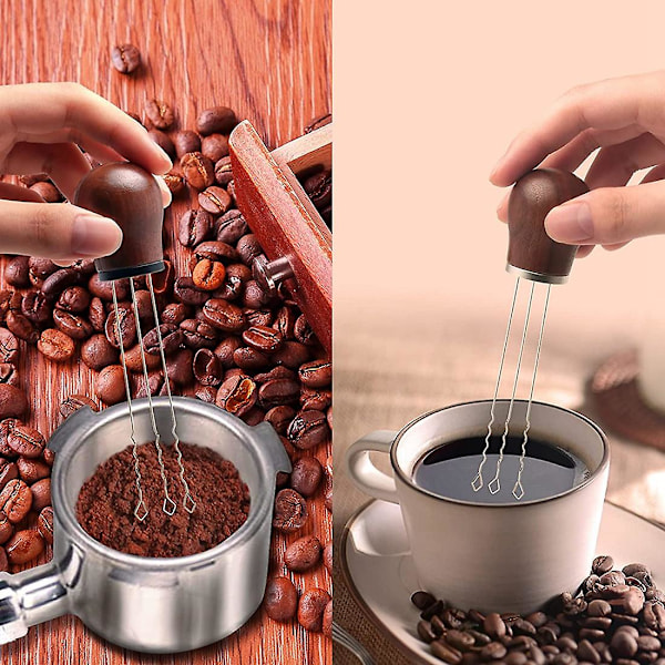 Espresso-omrører med nåler, pulverhåndtak for utdeling av kaffe, omrøringsverktøy for profesjonell bruk