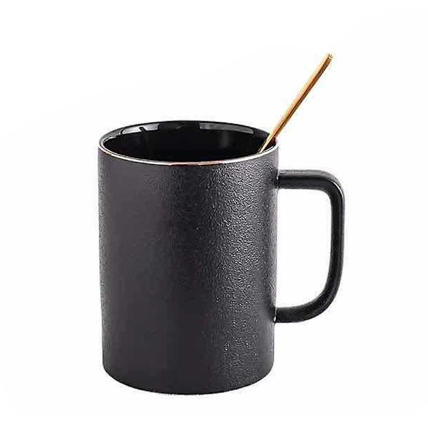 Porselenskopp/melkekopp, gammeldags husholdningskopp med skje, 300ml, B