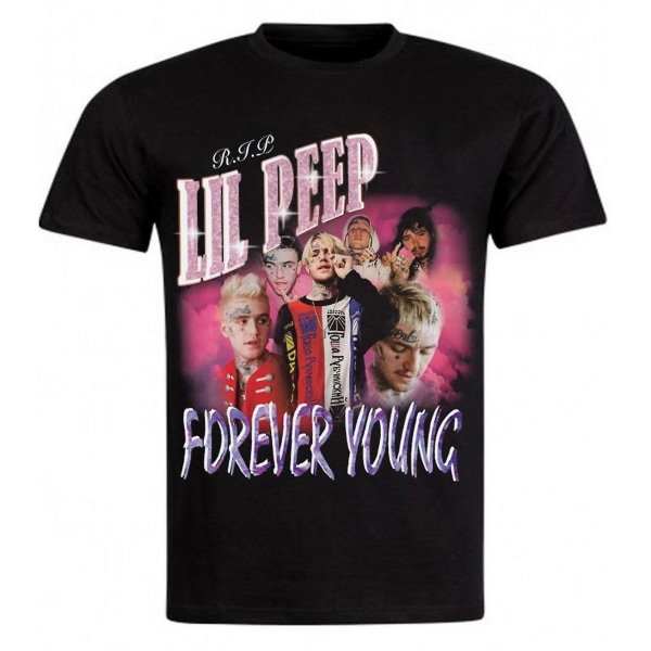 Lil Peep Forever Young Black Tee T-shirt L