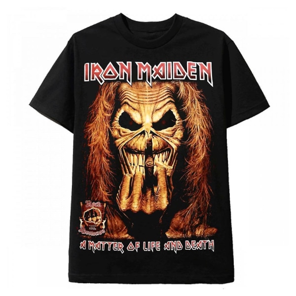 Vintage Rock Black T-shirt Iron Maiden revolution att leva M