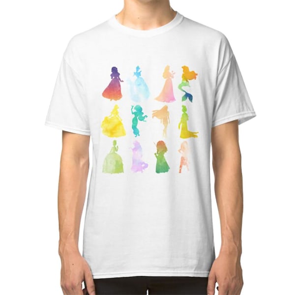 Prinsesse Vandfarve Silhuet T-shirt XXXL