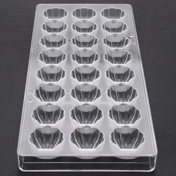 2X Skallformet Hard Sjokoladeform 3D Skall Polykarbonat Transparent Stein-sukkerform