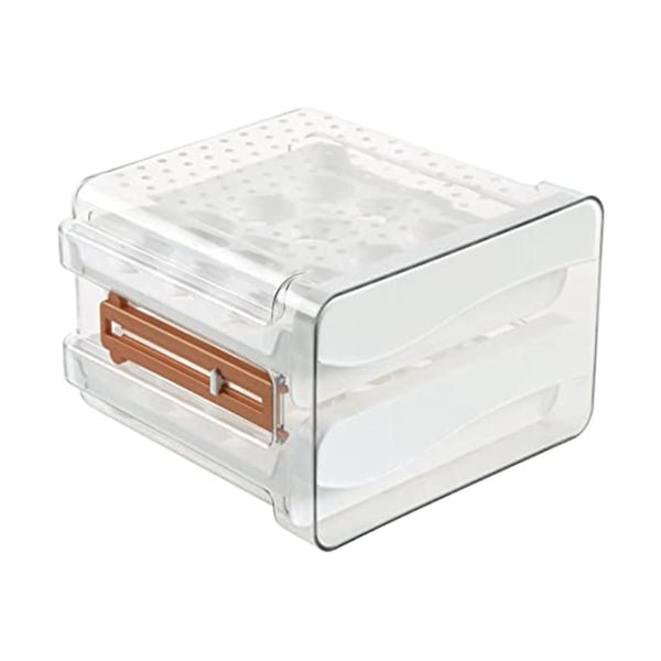 Ägghållare för kylskåp med 32 kapacitet, äggbehållare för kylskåp, äggförvaringsbehållare med 2 lådor