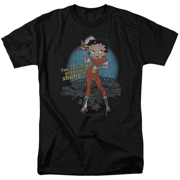 Vill du ha pommes frites till den där milkshaken, Betty Boop T-shirt XXL