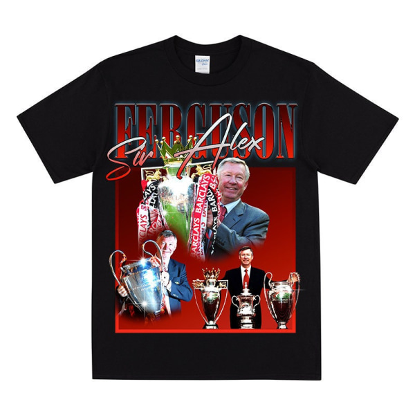 SIR ALEX FERGUSON Hyldest T-shirt Til Fodboldfans Black S