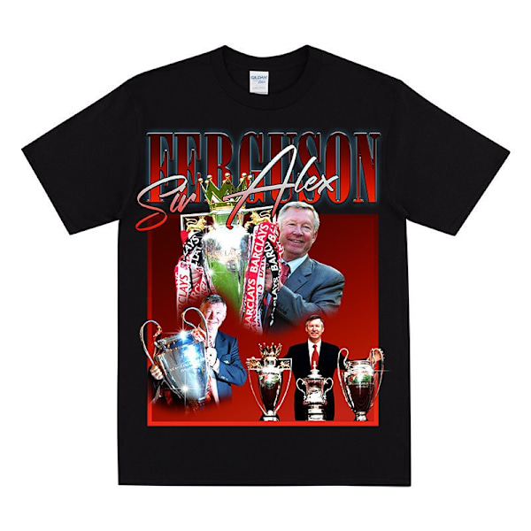 SIR ALEX FERGUSON Hyllest T-skjorte For Fotballfans Black M