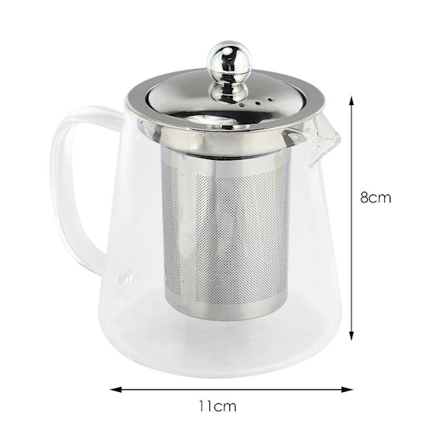 5 Store Tekande i Klar Borosilikatglas med 304 Rustfrit Stål Infusionsfiltre til Opvarmning af Kaffe