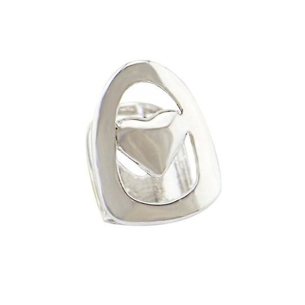 18k Pläterade Guld Tandgrill Topp Tandgrillhatt Trendiga Tandtillbehör Universal För Kvinnor Män Ny Silver Single Peach Heart