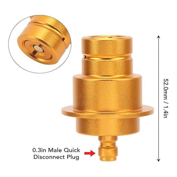 Holdbar Soda Stream Adapter i Aluminiumlegering til Sodavandsapparat CO2-Dosen Direkte Adapter Slange (Guld)