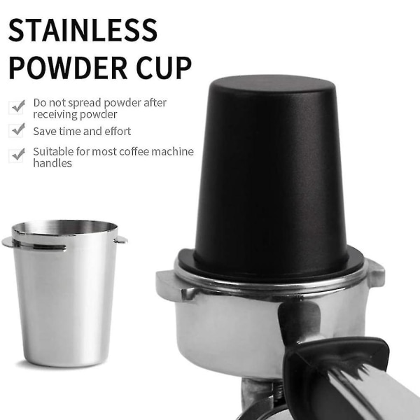 Kaffedoseringskopp, Rostfritt Stål Doseringskopp Pulvermatningskopp Portion Espresso Maskin Inlopp