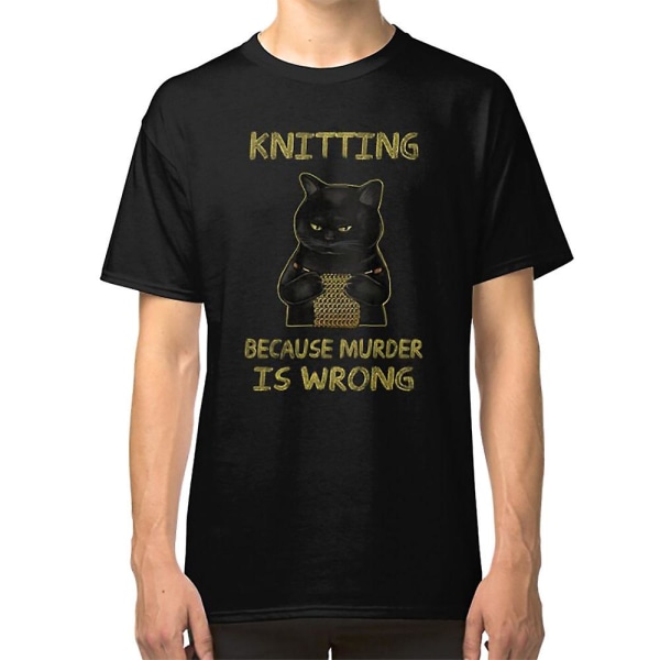 Knitting because murder is wrong T-shirt M