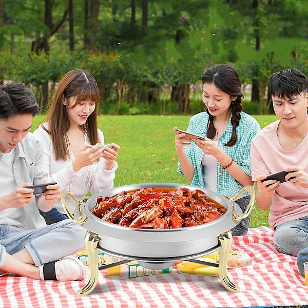 1 stk Mini Hot Pot Grydeholder Rustfrit Stål Hot Pot Sæt Hærdet Glaslåg Hot Pot Buffet Pan f