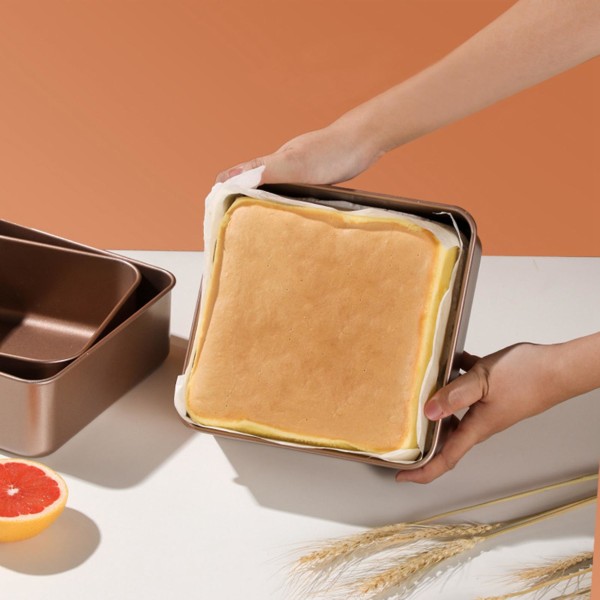 Guld firkantet kageform tykkere non-stick antik bageform firkantet dyb bageform grill br