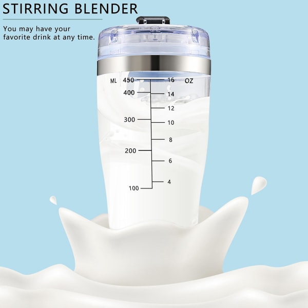450ml Automatisk Bærbar Røreblender Batteridrevet Selvopprørende Milkshakekopp Elektrisk Kof