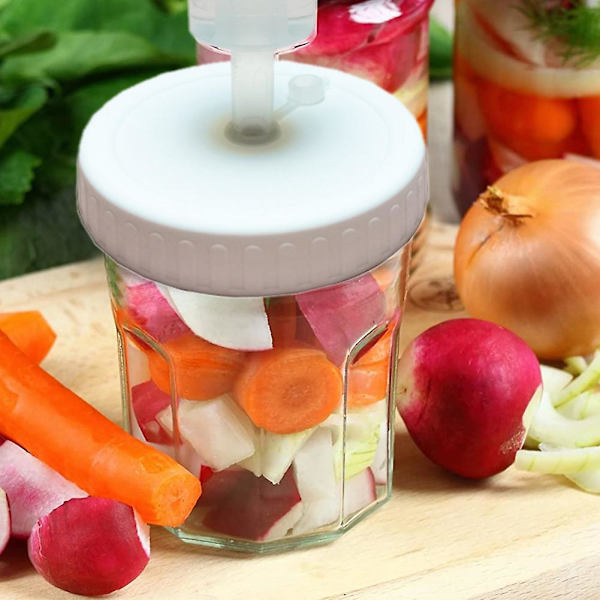 4-pack Munstycke Masonburklock Fermentering Lock med Luftlås Fermenteringssats för att göra Westside Sauerkraut