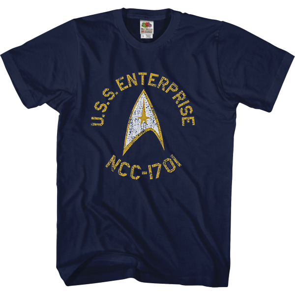 Sininen Kulunut USS Enterprise Star Trek T-paita XL