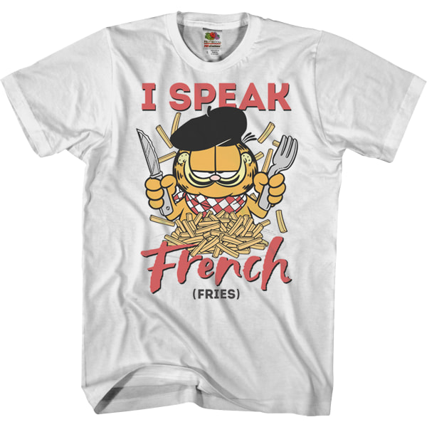 Jeg taler Franske Pommes Frites Garfield T-shirt XXL