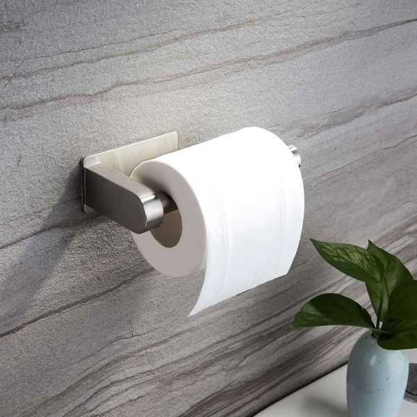 2X självhäftande toalettpappershållare - Hållare för toalettpappershållare för badrum utan borrning i rostfritt stål