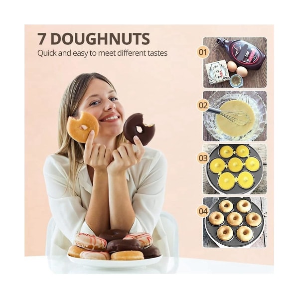 Mini donut maker 220v donut maskine diy hjem mini maskine sort EU stik