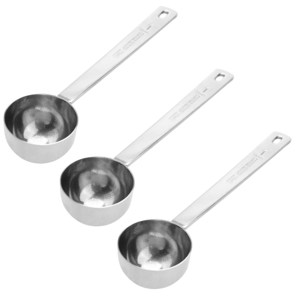 Kaffe-sked i rostfritt stål med långt handtag, mätked i metall, 1 matsked, kaffesked